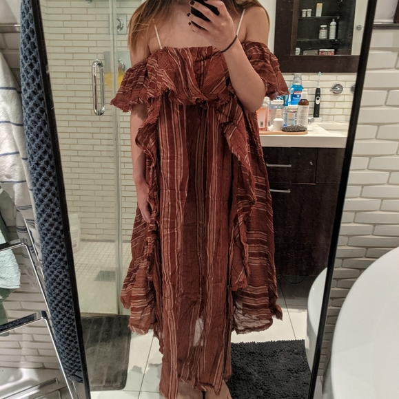 Free People Dresses & Skirts - Free People Hooked On a Feeling Red Striped Dress